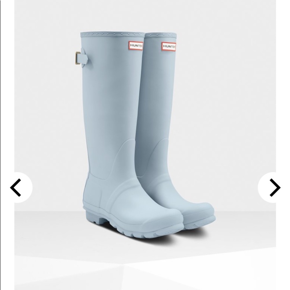 Baby blue Hunter Rainboots